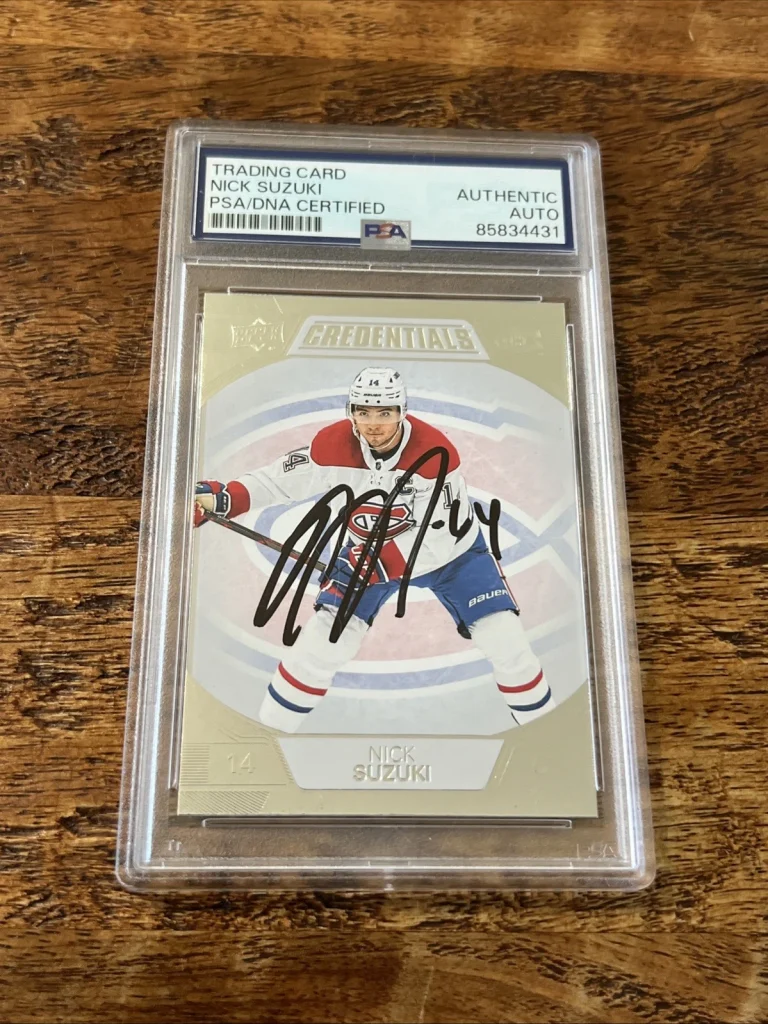 Nick Suzuki IP Signed UD Credentials Card PSA DNA Coa Slab Canadiens Autographed