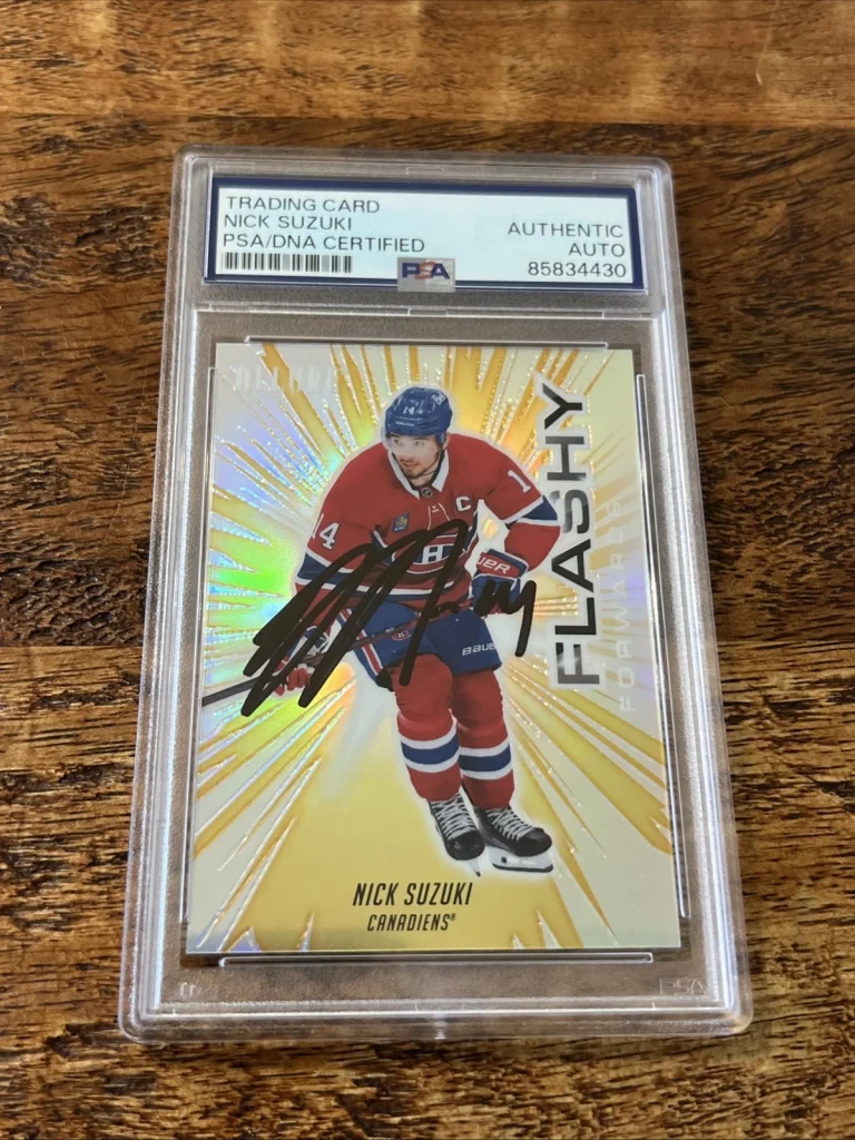 Nick Suzuki IP Signed UD Allure Card PSA DNA Coa Slab Canadiens Autographed
