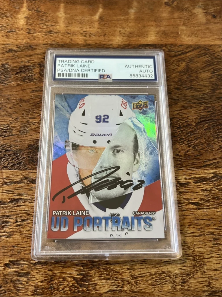 Patrik Laine IP Signed UD Portraits Card Psa Dna Coa Slab Canadiens Autographed