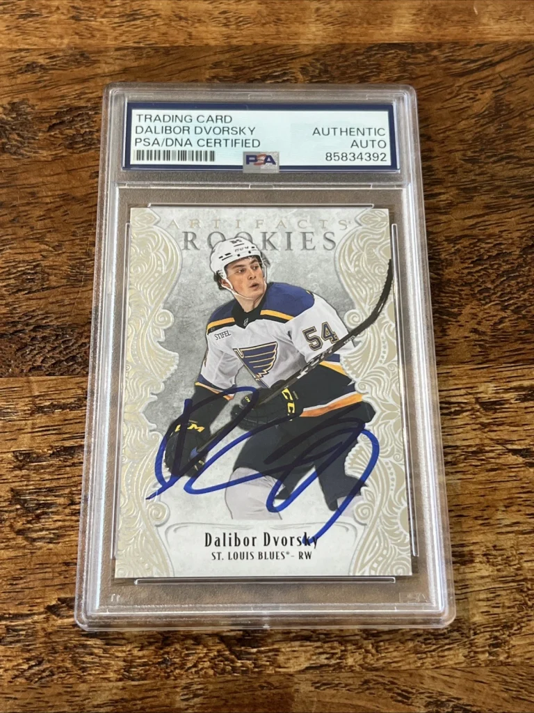 Dalibor Dvorsky IP Signed UD Artifacts RC Card Psa Dna Slab Autographed Blues