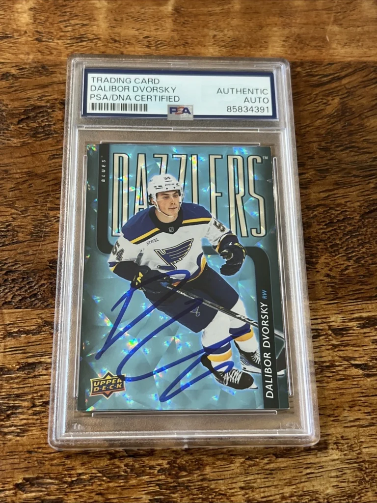 Dalibor Dvorsky IP Signed UD Dazzlers RC Card Psa Dna Coa Slab Autographed Blues