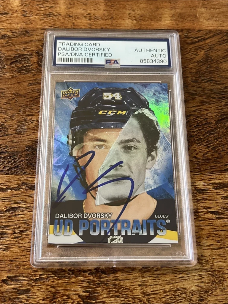 Dalibor Dvorsky IP Signed UD Portraits RC Card Psa Dna Slab Autographed Blues