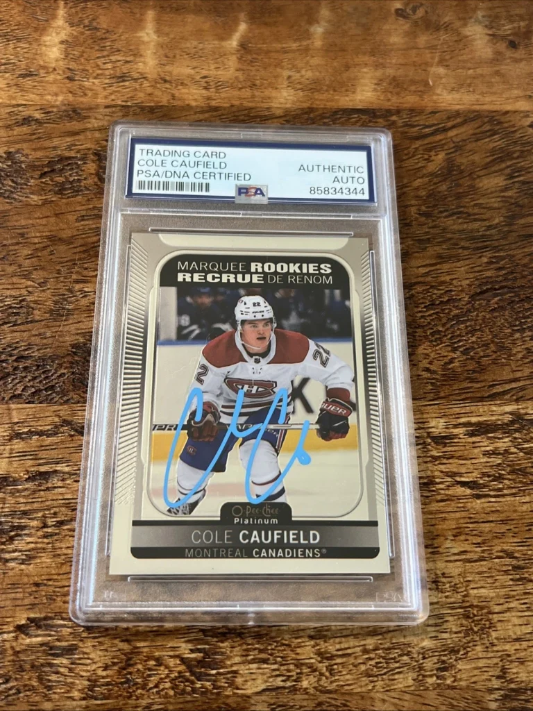 Cole Caufield IP Signed O Pee Chee RC Card PSA DNA Slab Canadiens Autographed
