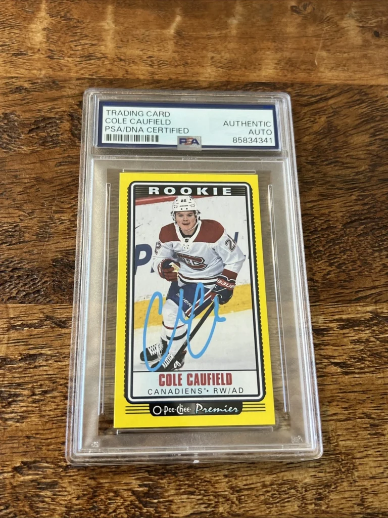Cole Caufield IP Signed O Pee Chee RC Card PSA DNA Slab Canadiens Autographed