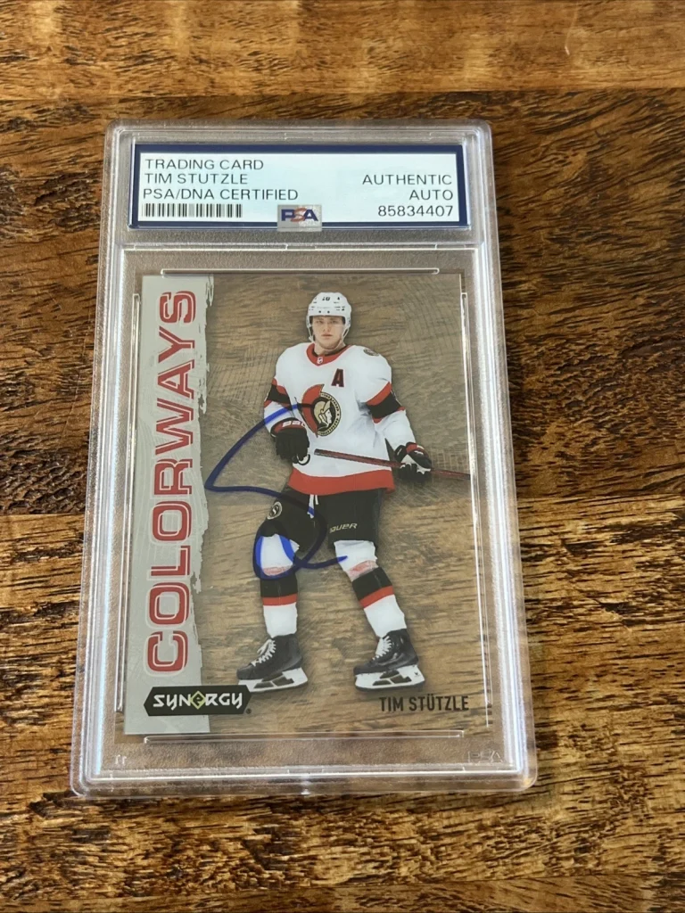 Tim Stutzle IP Signed UD Synergy Card Psa Dna Coa Slab Senators Autographed