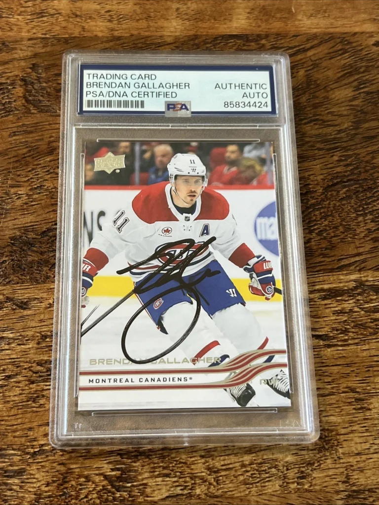 Brendan Gallagher IP Signed Upper Deck Card PSA DNA Slab Canadiens Autographed