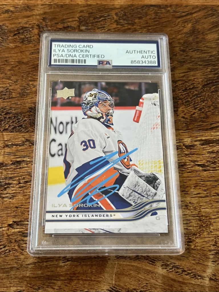 Ilya Sorokin IP Signed Upper Deck Card Psa Dna Coa Slab Autographed Islanders