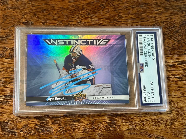 Ilya Sorokin IP Signed Upper Deck Card Psa Dna Coa Slab Autographed Islanders