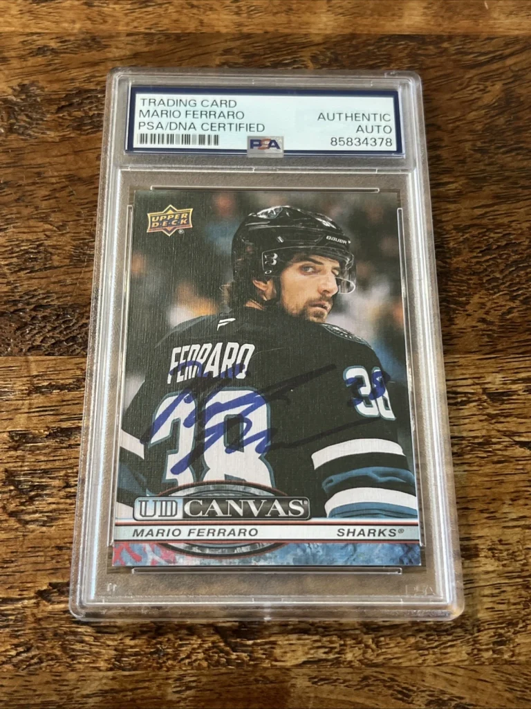 Mario Ferraro IP Signed UD Canvas Card PSA DNA Coa Slab Sharks Autographed