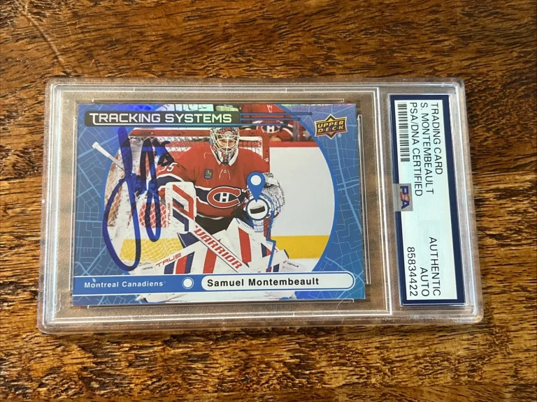 Samuel Montembeault IP Signed Upper Deck Card PSA DNA Slab Canadiens Autographed
