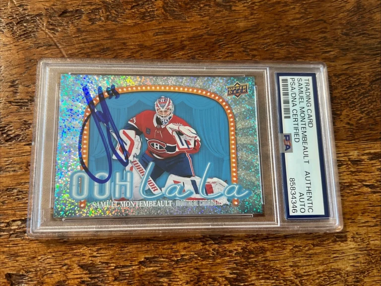 Samuel Montembeault IP Signed Upper Deck Card PSA DNA Slab Canadiens Autographed
