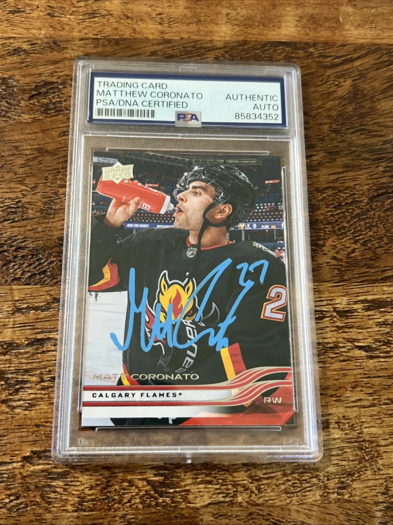 Matt Coronato IP Signed Upper Deck Card PSA DNA Coa Slab Flames Autographed