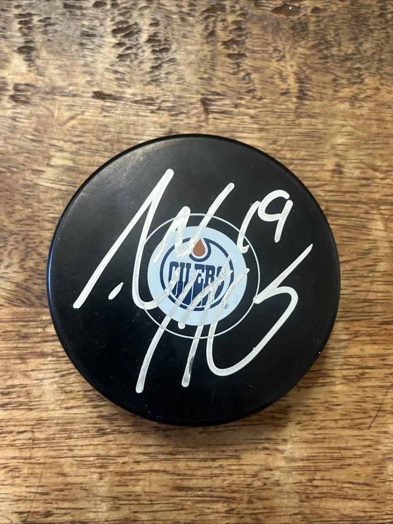 Adam Henrique Signed Edmonton Oilers Puck JSA Coa Autographed