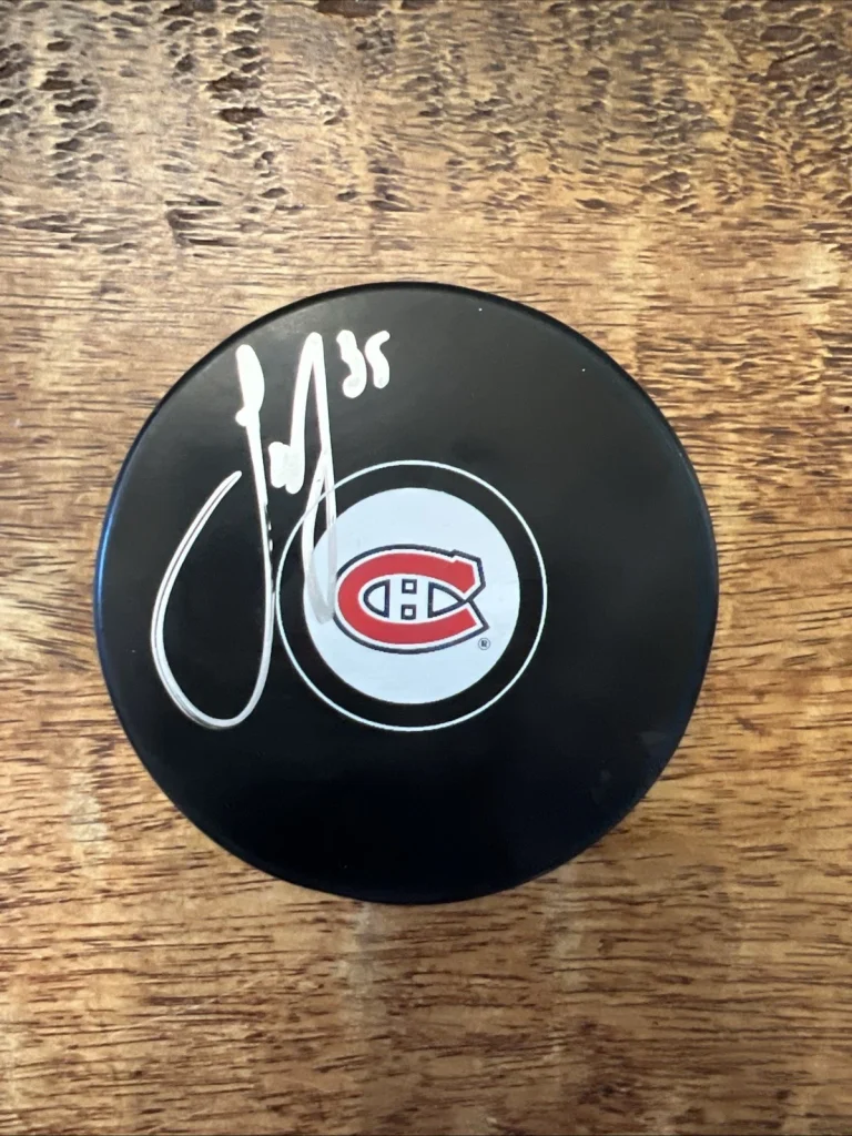 Samuel Montembeault Signed Montreal Canadiens Puck JSA Coa Autographed