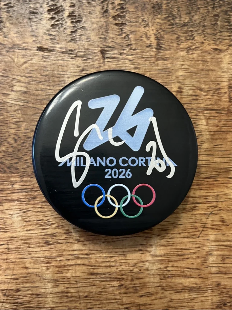 Juraj Slafkovsky Signed 2026 Milano Cortina Puck JSA Coa Autographed Canadiens