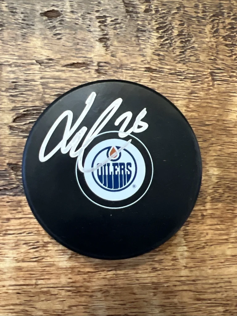 Jack Roslovic Signed Edmonton Oilers Puck JSA Coa Autographed