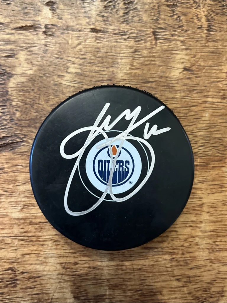 Kasperi Kapanen Signed Edmonton Oilers Puck JSA Coa Autographed