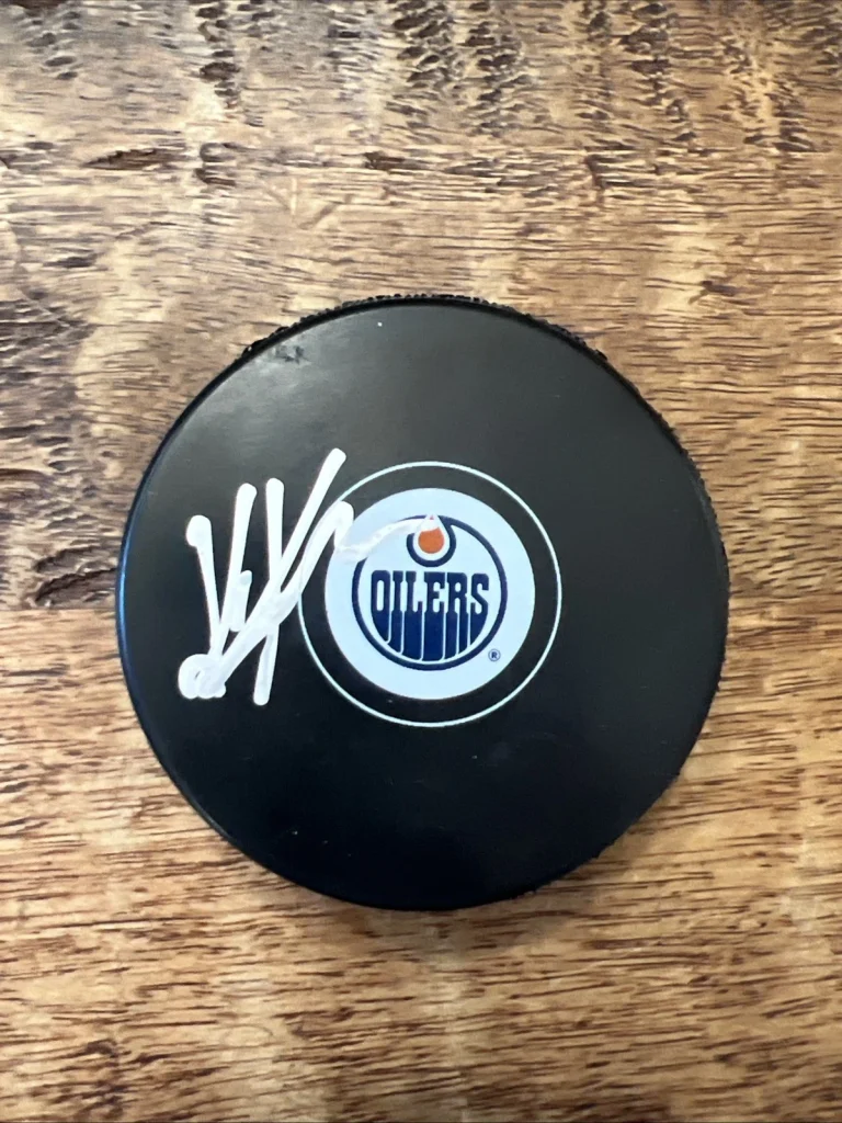 Kris Knoblauch Signed Edmonton Oilers Puck JSA Coa Autographed