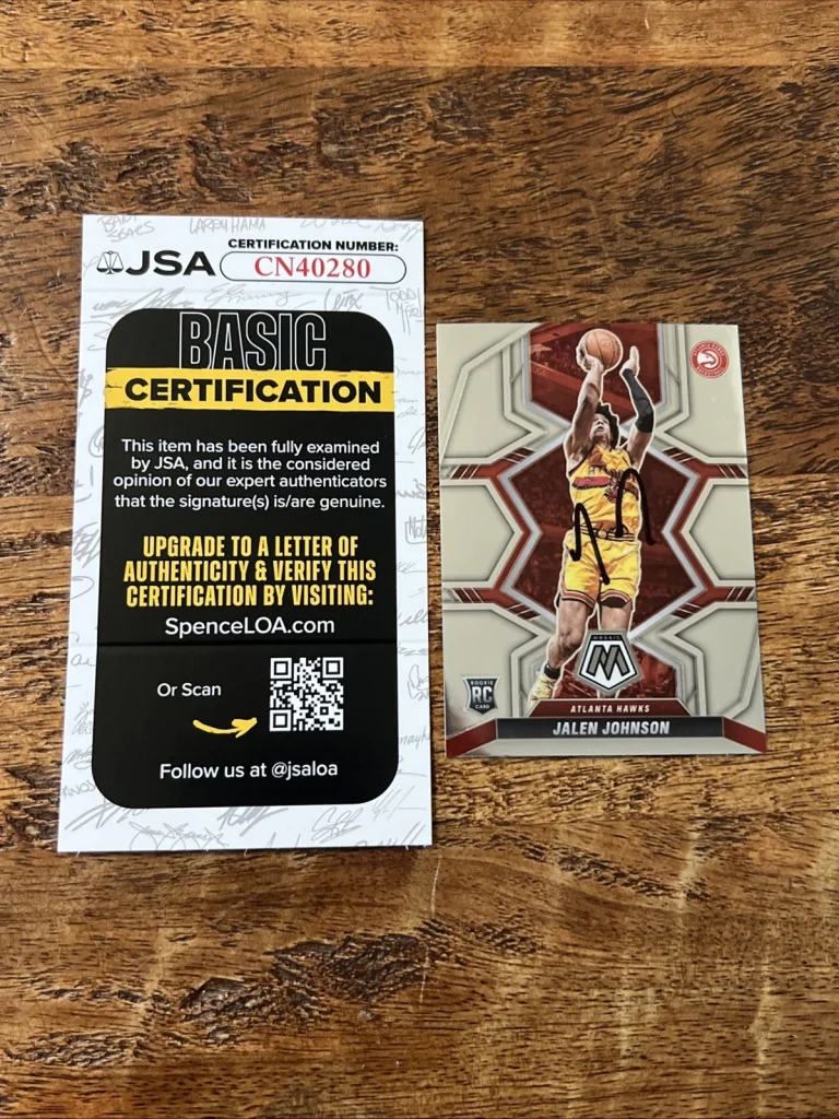 Jalen Johnson IP Signed Mosaic Rookie Card JSA Coa Hawks Autographed