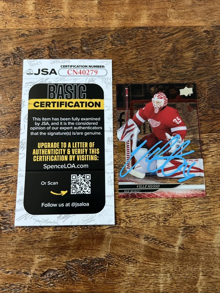 Ville Husso IP Signed Upper Deck Clear Cut Card JSA Coa Red Wings Autographed