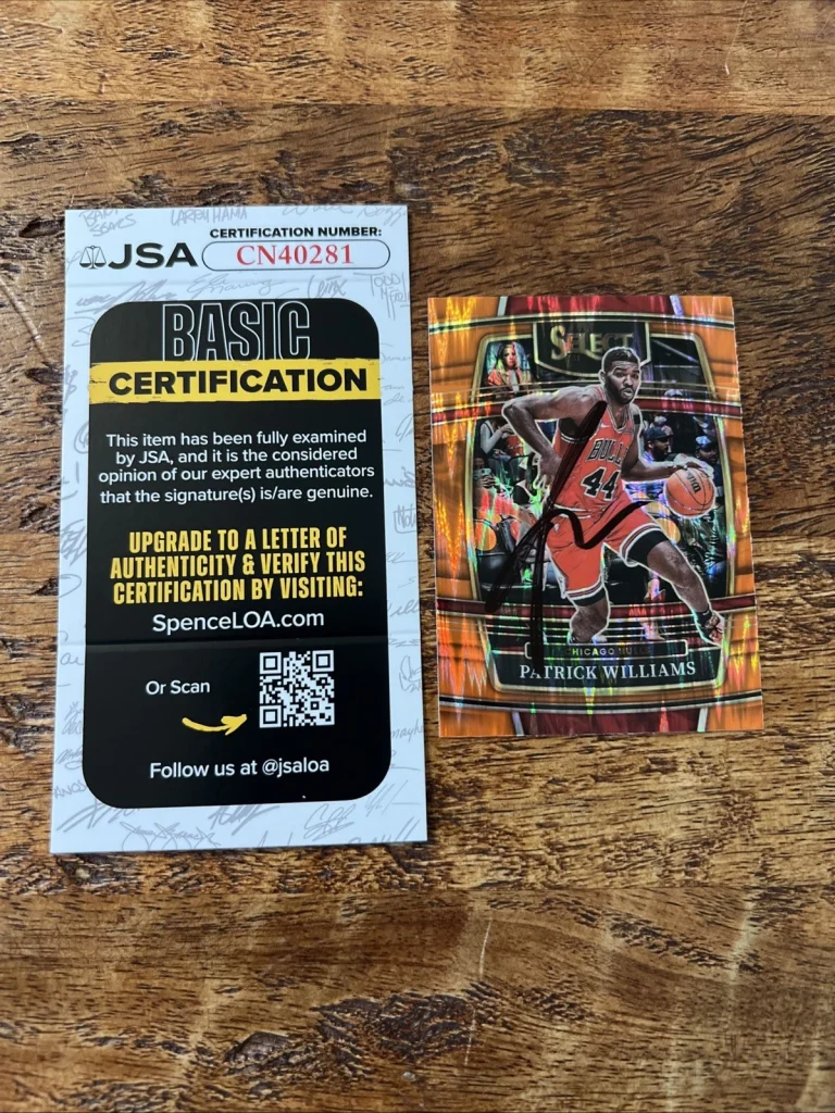 Patrick Williams IP Signed Panini Select Card JSA Coa Bulls Autographed