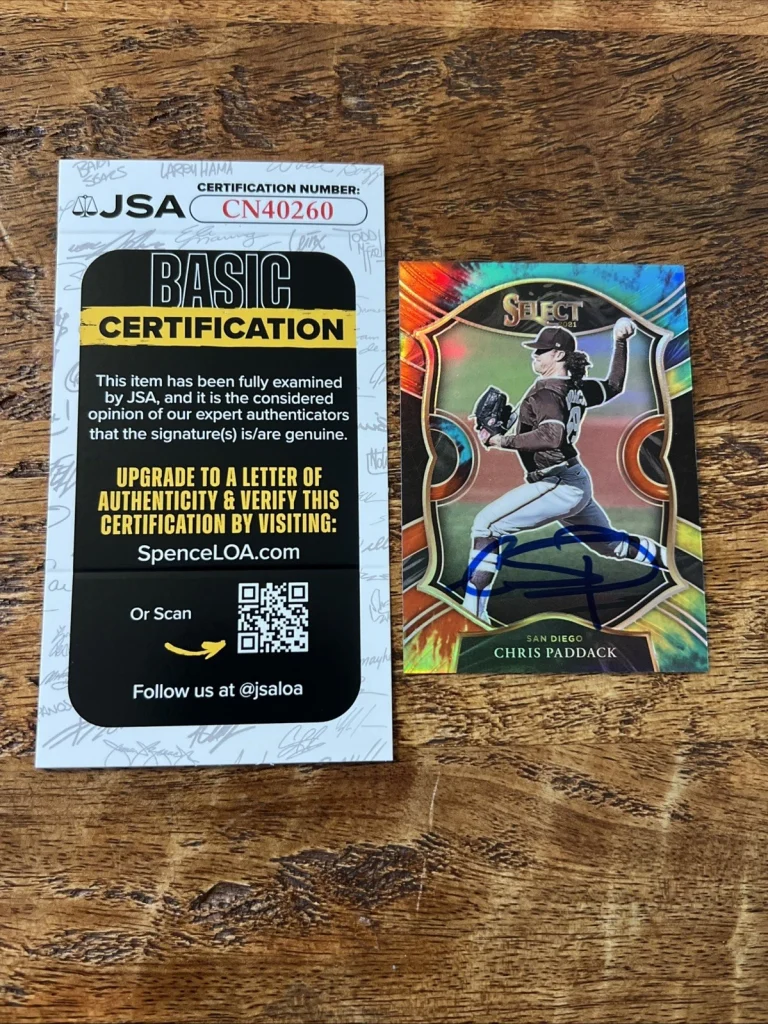 Chris Paddack IP Signed Panini Select Card JSA Coa Padres Autographed