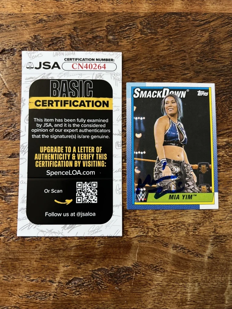Mia Yim IP Signed Topps Card JSA Coa Autographed WWE Michin