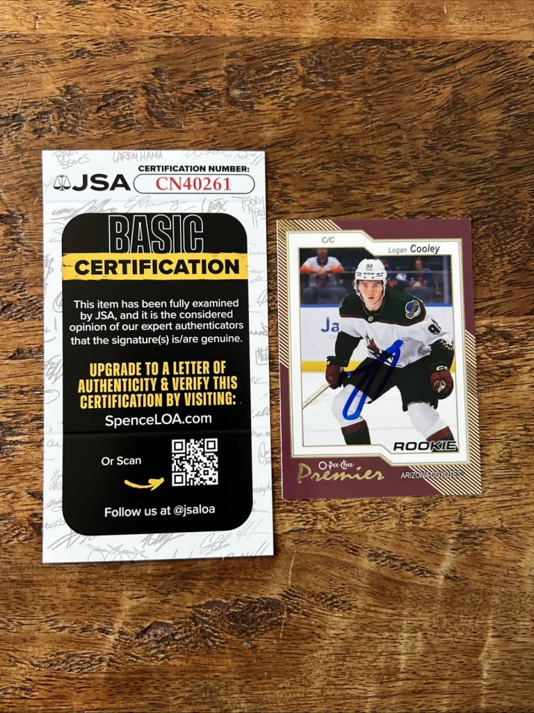 Logan Cooley IP Signed O Pee Chee Rookie Card JSA Coa Mammoth Autographed