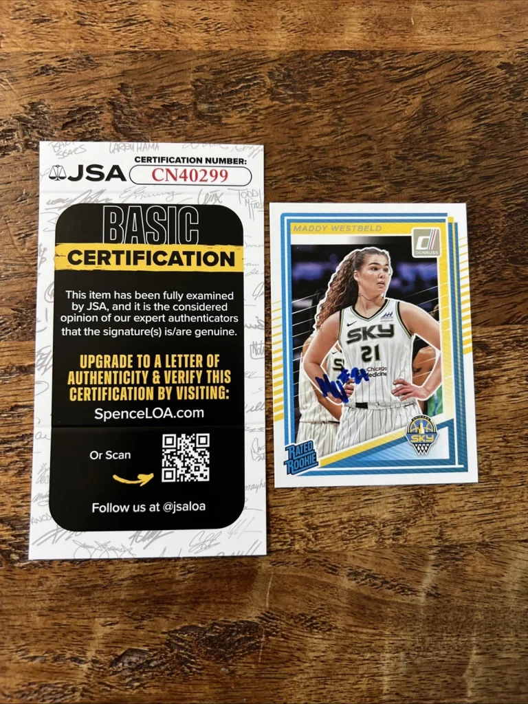 Maddy Westbeld IP Signed Donruss RC Card JSA Coa Sky Autographed WNBA