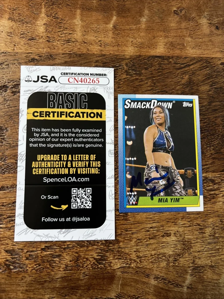 Mia Yim IP Signed Topps Card JSA Coa Autographed WWE Michin