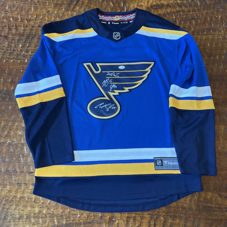 Jordan Binnington Robert Thomas Parayko Signed St Louis Blues Jersey JSA Coa