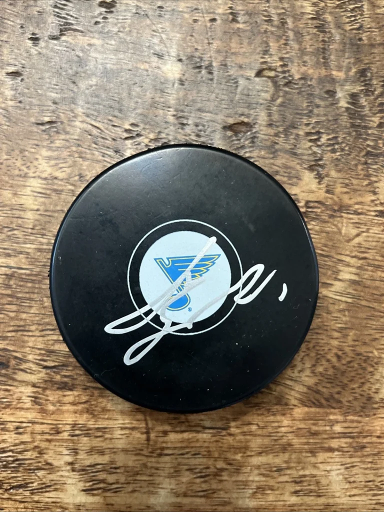Jimmy Snuggerud Signed St Louis Blues Puck JSA Coa Autographed