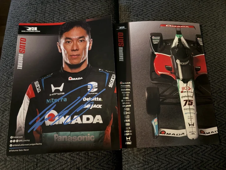 Takuma Sato 2026 Indy 500 Signed Car Promo Hero Card Indianapolis
