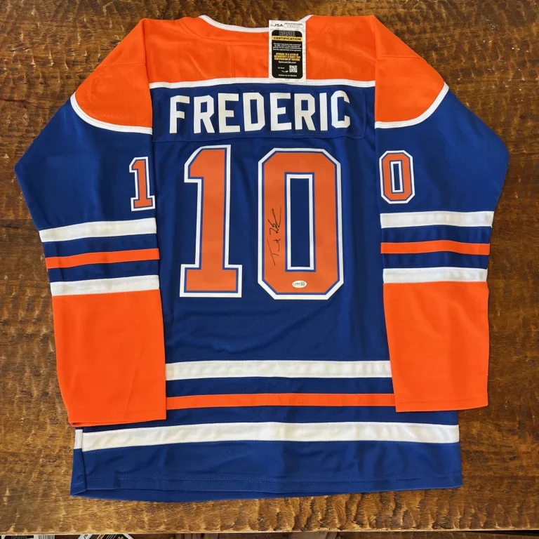 Trent Frederic Signed Edmonton Oilers Jersey JSA Coa Autographed