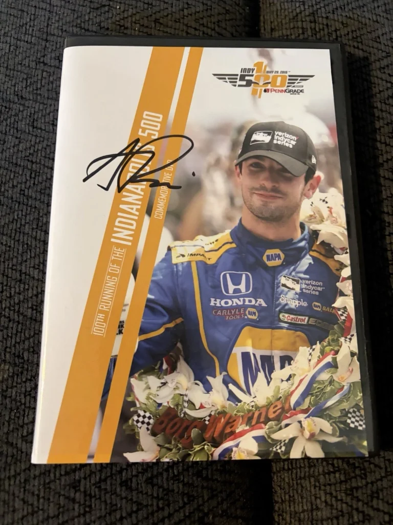 Alexander Rossi Signed 2016 Indianapolis 500 DVD Indy Car 100th Running