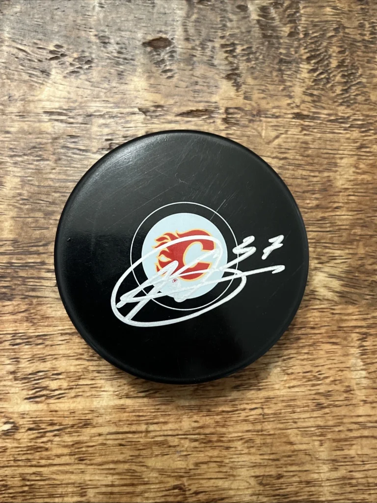 Yan Kuznetsov Signed Calgary Flames Puck JSA Coa Autographed