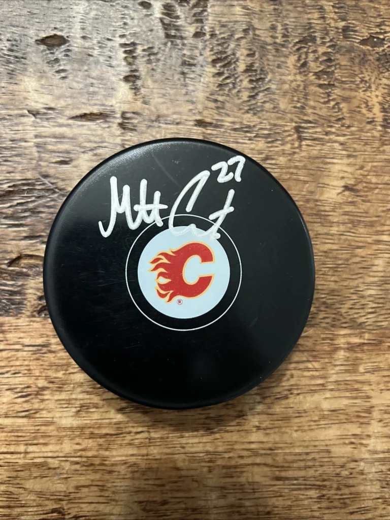 Matt Coronato Signed Calgary Flames Puck JSA Coa Autographed