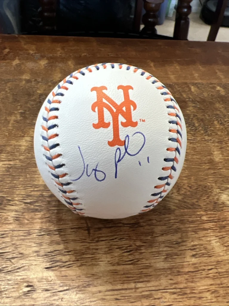 Jorge Polanco Signed New York Mets Logo Baseball JSA Coa Autographed