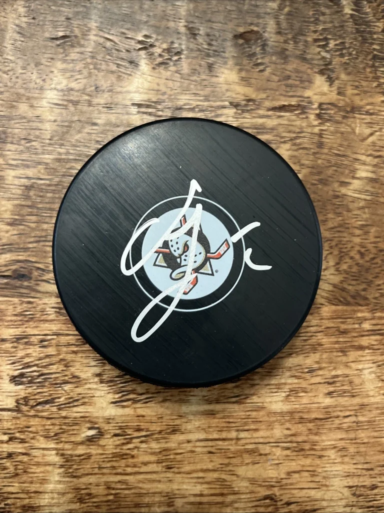 Jackson LaCombe Signed Anaheim Ducks Puck JSA Coa Autographed