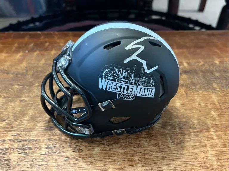 Iyo Sky Signed WrestleMania 42 Mini Helmet JSA Coa Autographed WWE