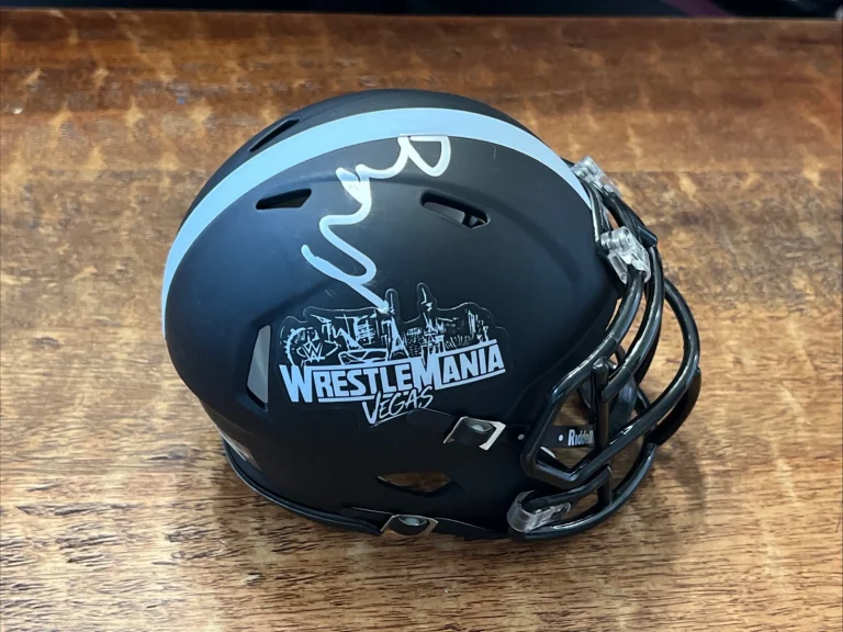 Carmelo Hayes Signed WrestleMania 42 Mini Helmet JSA Coa Autographed WWE