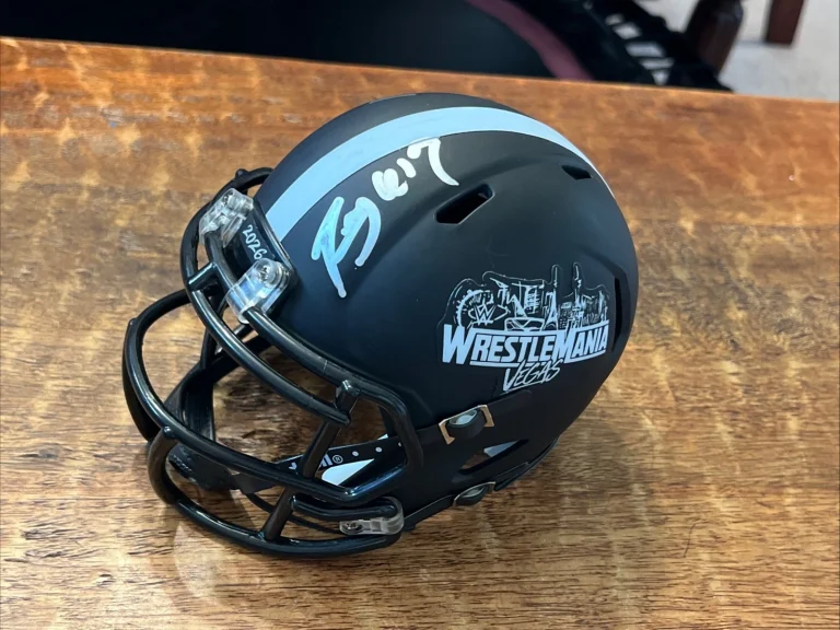 Rey Mysterio Signed WrestleMania 42 Mini Helmet JSA Coa Autographed WWE