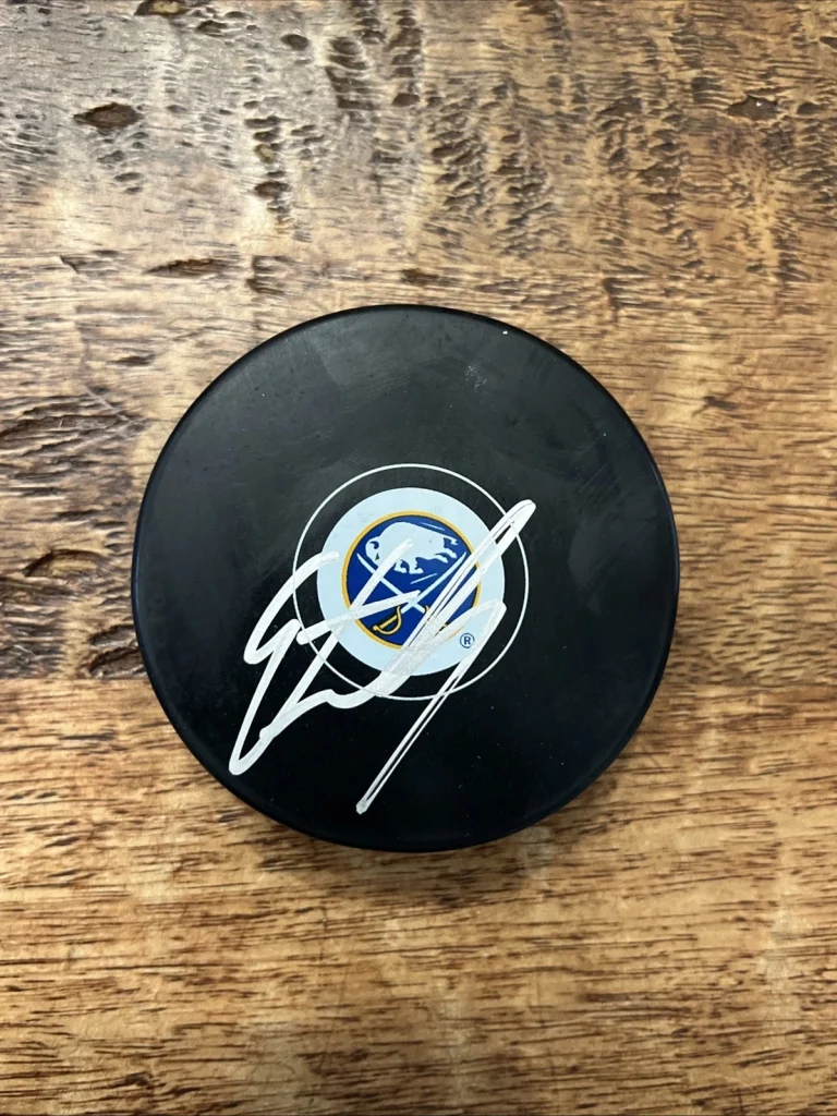 Logan Stanley Signed Buffalo Sabres Puck JSA Coa Autographed