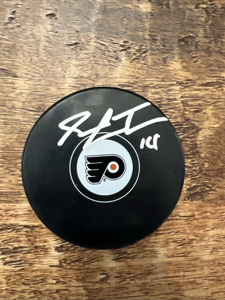 Sean Couturier Signed Philadelphia Flyers Puck JSA Coa Autographed