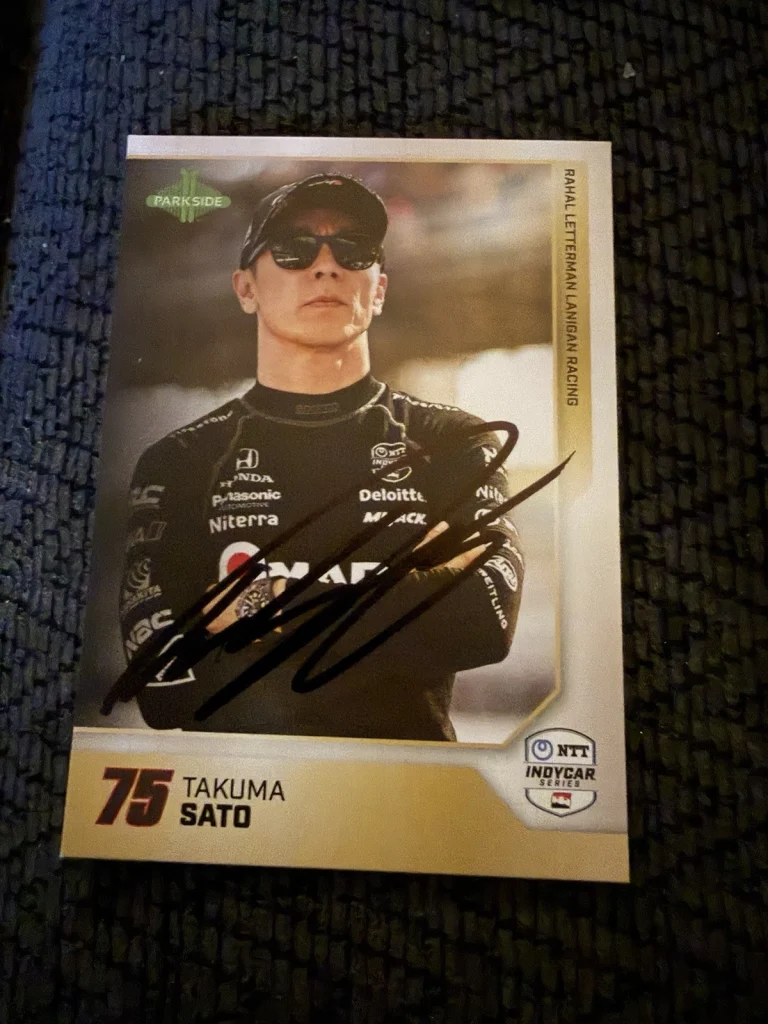 2025 Parkside Indy Car Trading Card Indianapolis 500 Signed Takuma Sato