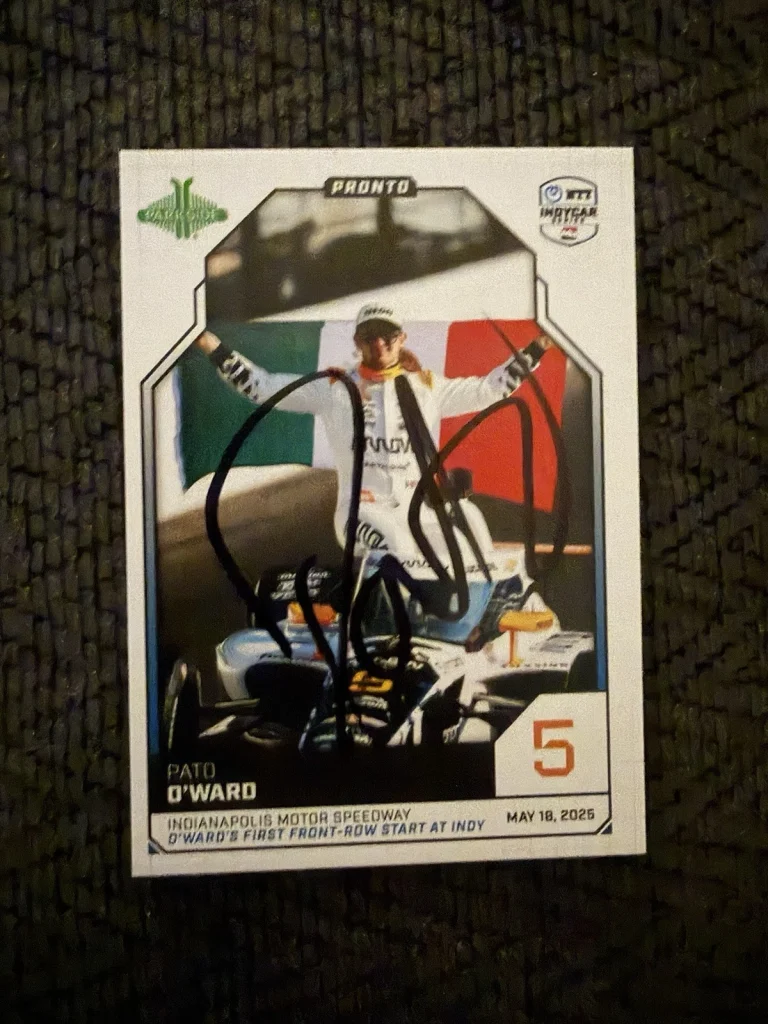 2025 Parkside Indy Car Trading Card 500 Signed Pato O'Ward Pronto