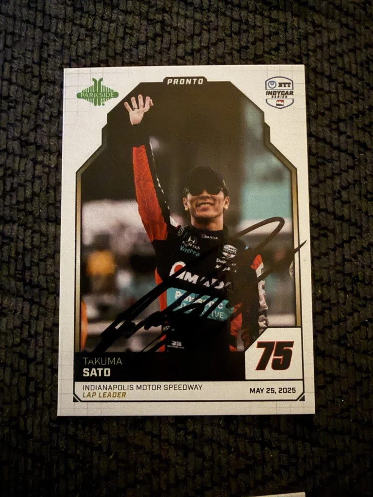 2025 Parkside Indy Car Trading Card 500 Signed Takuma Sato Pronto