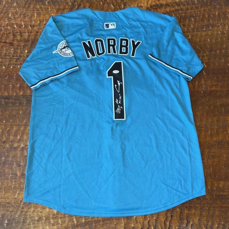 Connor Norby Signed Miami Marlins Jersey JSA Coa Autographed