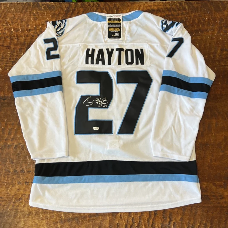 Barrett Hayton Signed Utah Mammoth Jersey JSA Coa Autographed