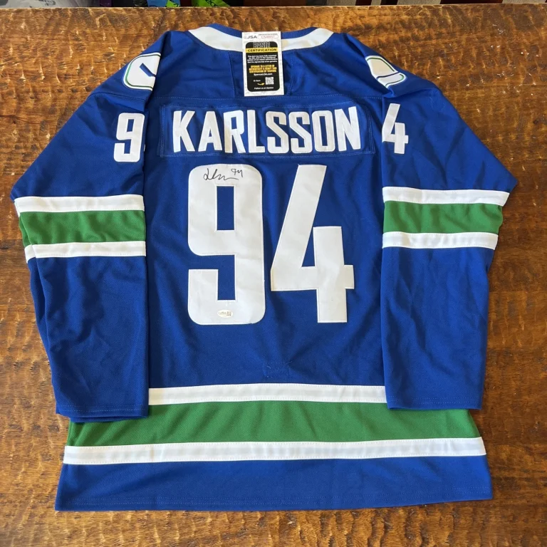 Linus Karlsson Signed Vancouver Canucks Jersey JSA Coa Autographed Hockey